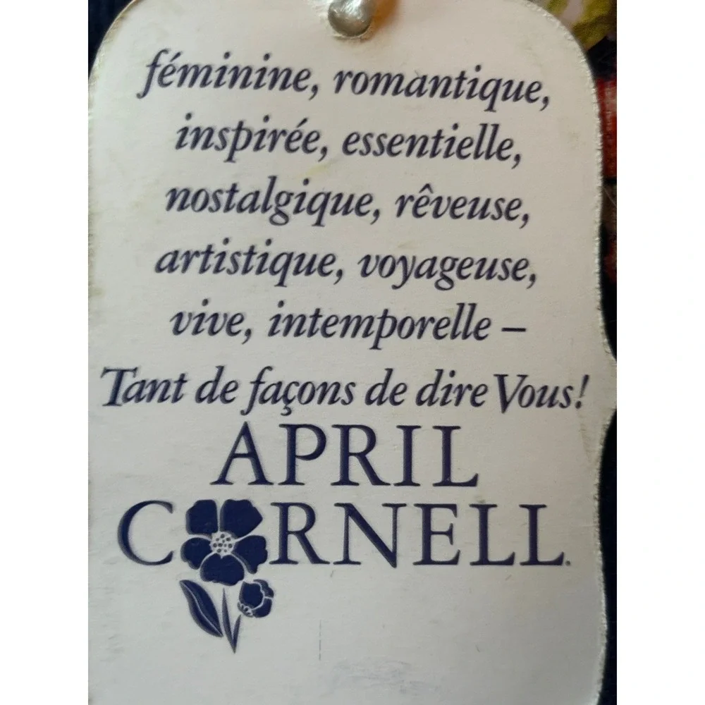 New April‎ Cornell Navy Floral Corduroy Dress XXS 3/4 Sleeve Prairie Farmhouse